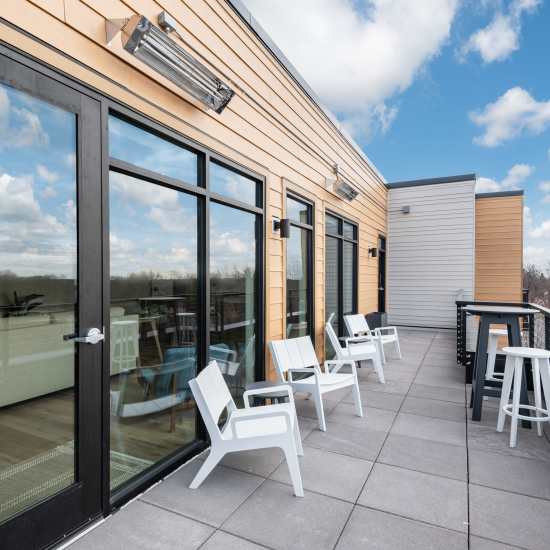 Private balcony at The Uptown Apartments in Waconia, Minnesota