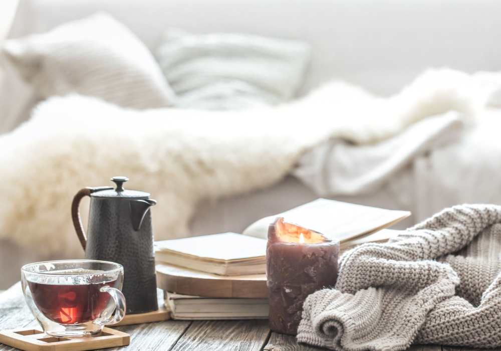 Cozy living room at Westminster Apartments in Spokane, Washington