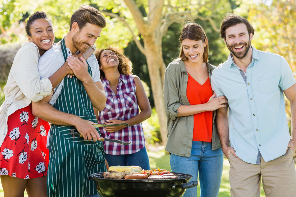 Residents and friends grilling at Marquis Place in Murrysville, Pennsylvania