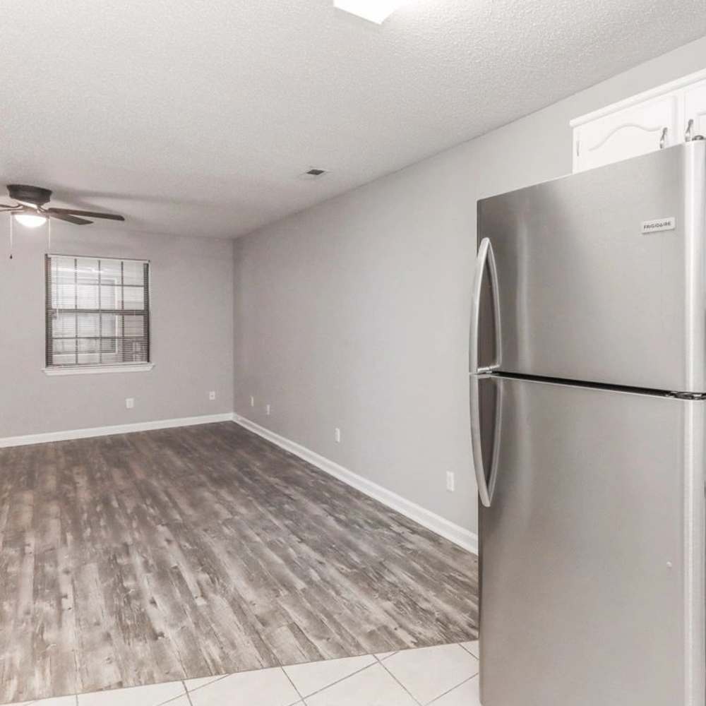 Refrigerator in the kitchen at The Oaks At Northshore in Chattanooga, Tennessee