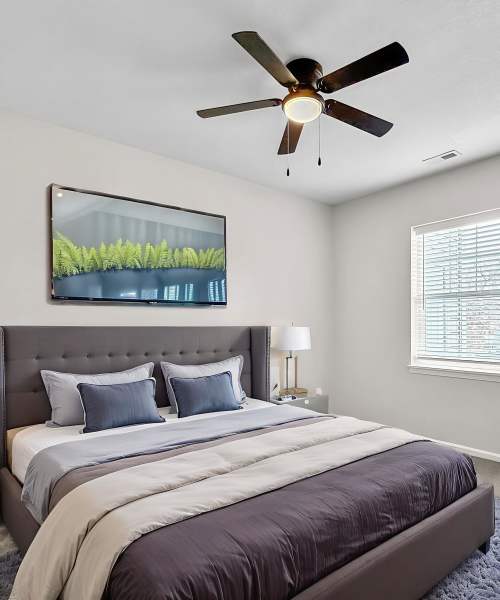 Bedroom at Pointe 28 in Ankeny, Iowa.