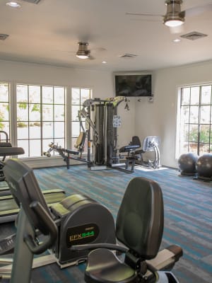 Fitness center at Arbors of Pleasant Valley in Little Rock, Arkansas