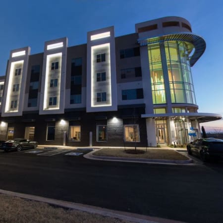 Exterior of building at twilight at Argon in Oklahoma City, Oklahoma