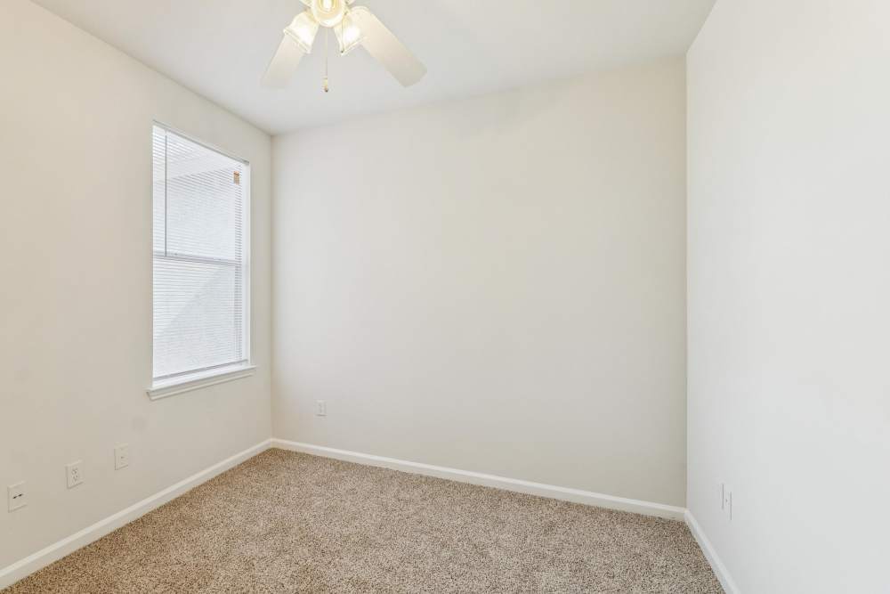 A view of an unfurnished bedroom at Costa Vizcaya in Houston, Texas