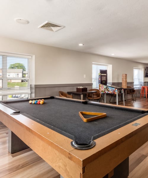 Billiards table in clubhouse at The Commons at Olentangy in Columbus, Ohio