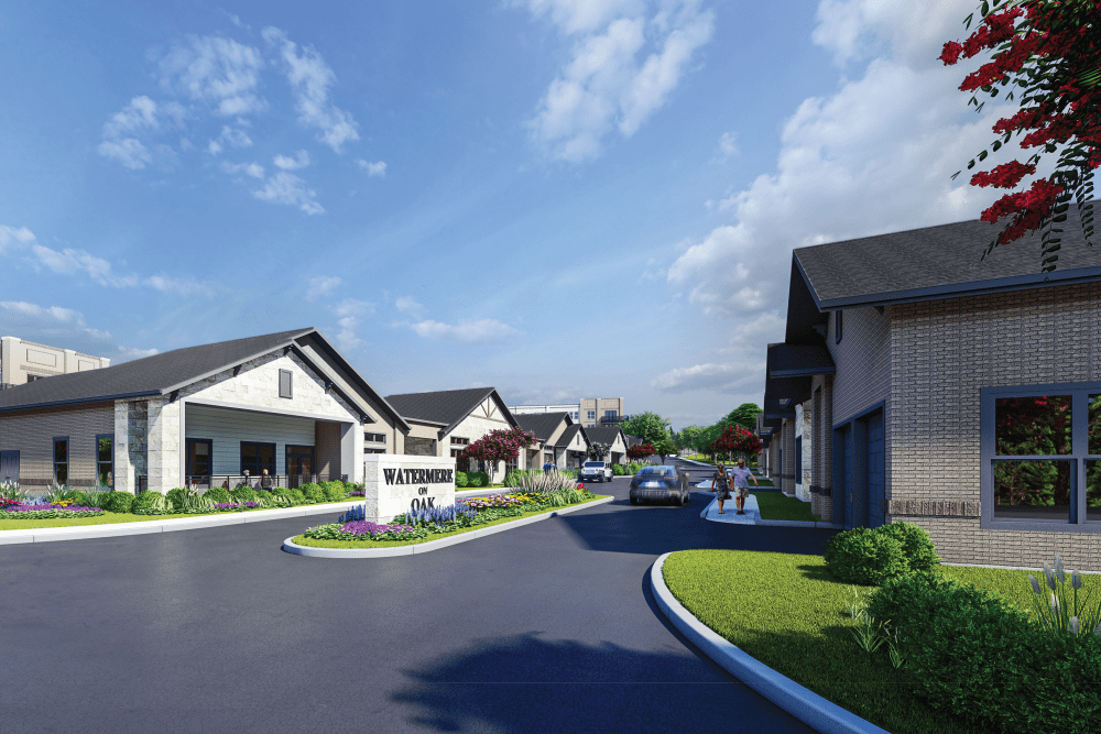 Property exterior at Watermere on Oak Street in Roanoke, Texas