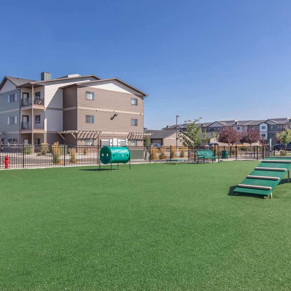 Community dog park at InterUrban 2.0 in Billings, Montana