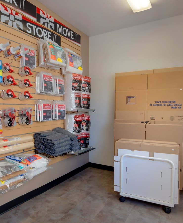 Packing supplies available in the leasing office at StorQuest Self Storage in Rosemead, California