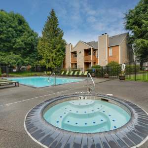 Swimming pool at Carriage House Apartments in Vancouver, Washington