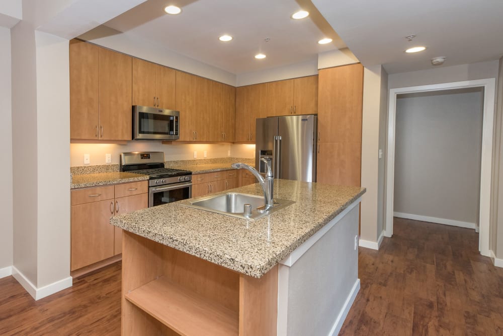 Apartment kitchen at Azure Apartment Homes in Petaluma, California