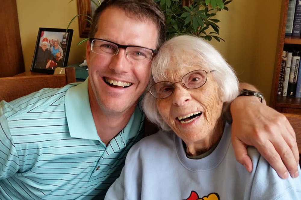 Family members come to visit at Clover Ridge Place in Maquoketa, Iowa.