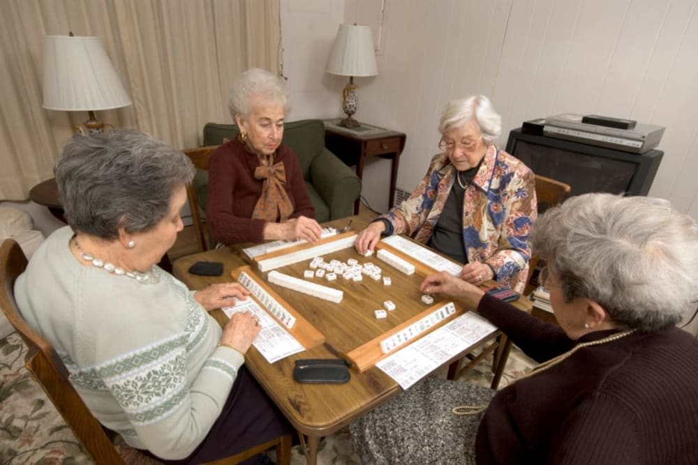 Residents playing games at Absaroka Senior Living in Cody, Wyoming.