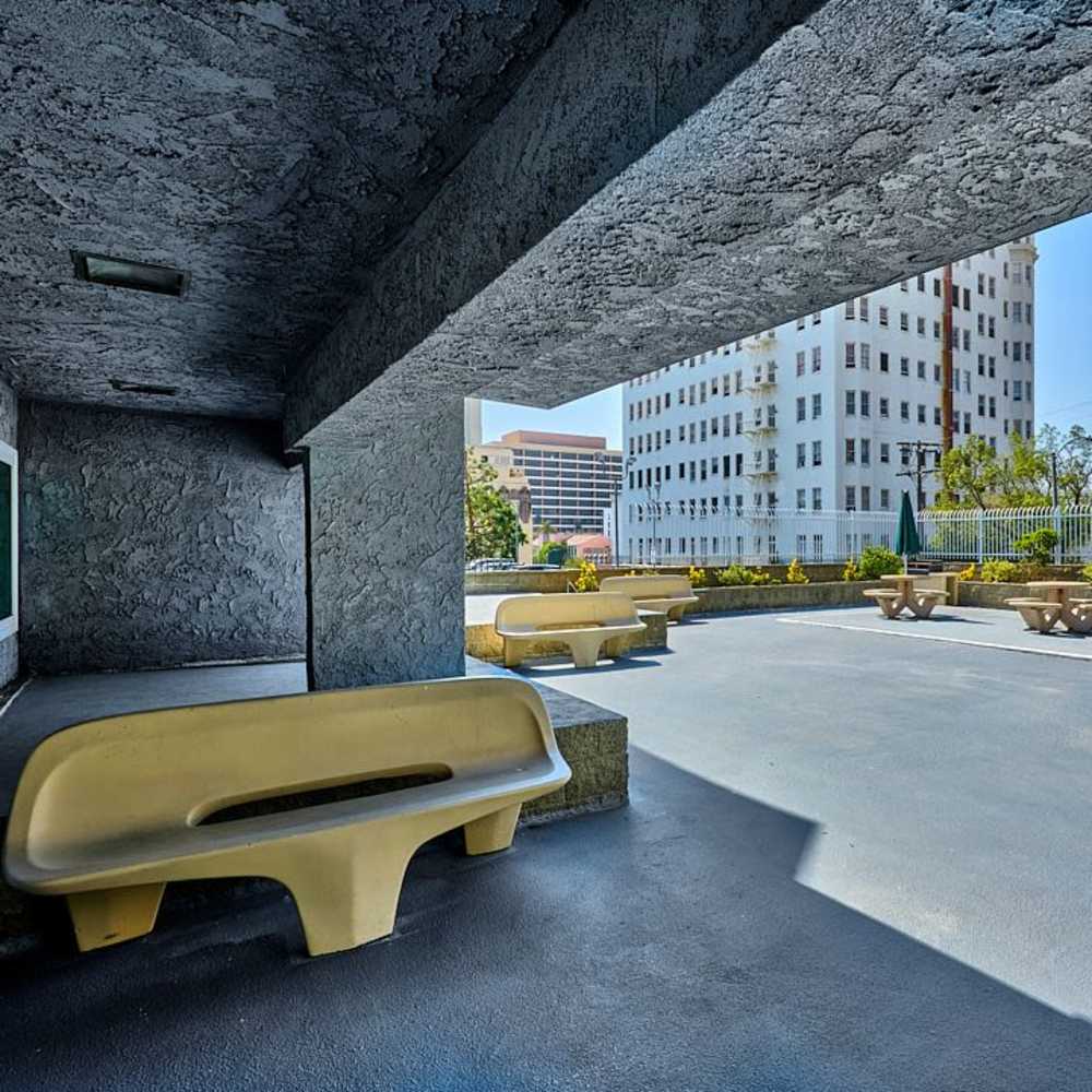 Outdoor area at Carondelet in Los Angeles, California, 