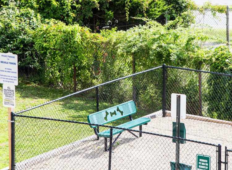 Dog park at Melville Towers in New Bedford,Massachusetts