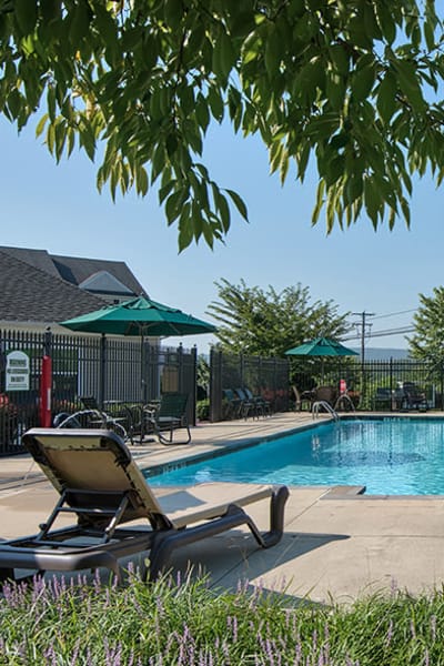 Beautiful swimming pool at Emerald Pointe Townhomes in Harrisburg, Pennsylvania