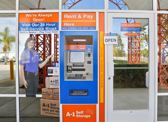 The 24-hour kiosk at A-1 Self Storage in San Diego, California