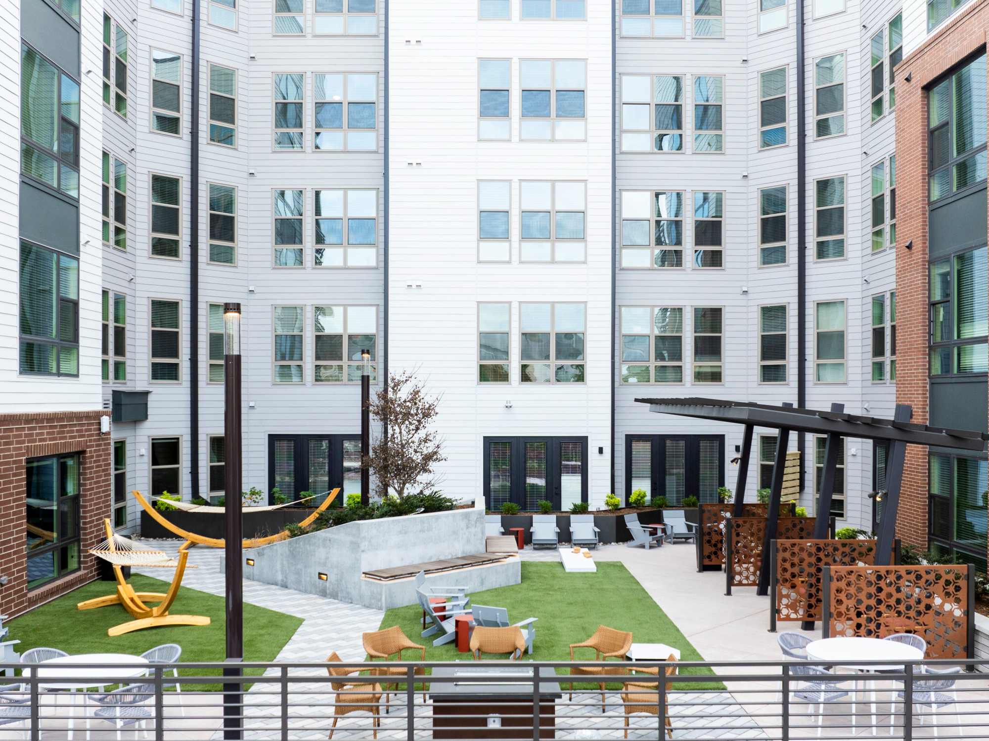 Community courtyard at Terrazzo in Durham, North Carolina