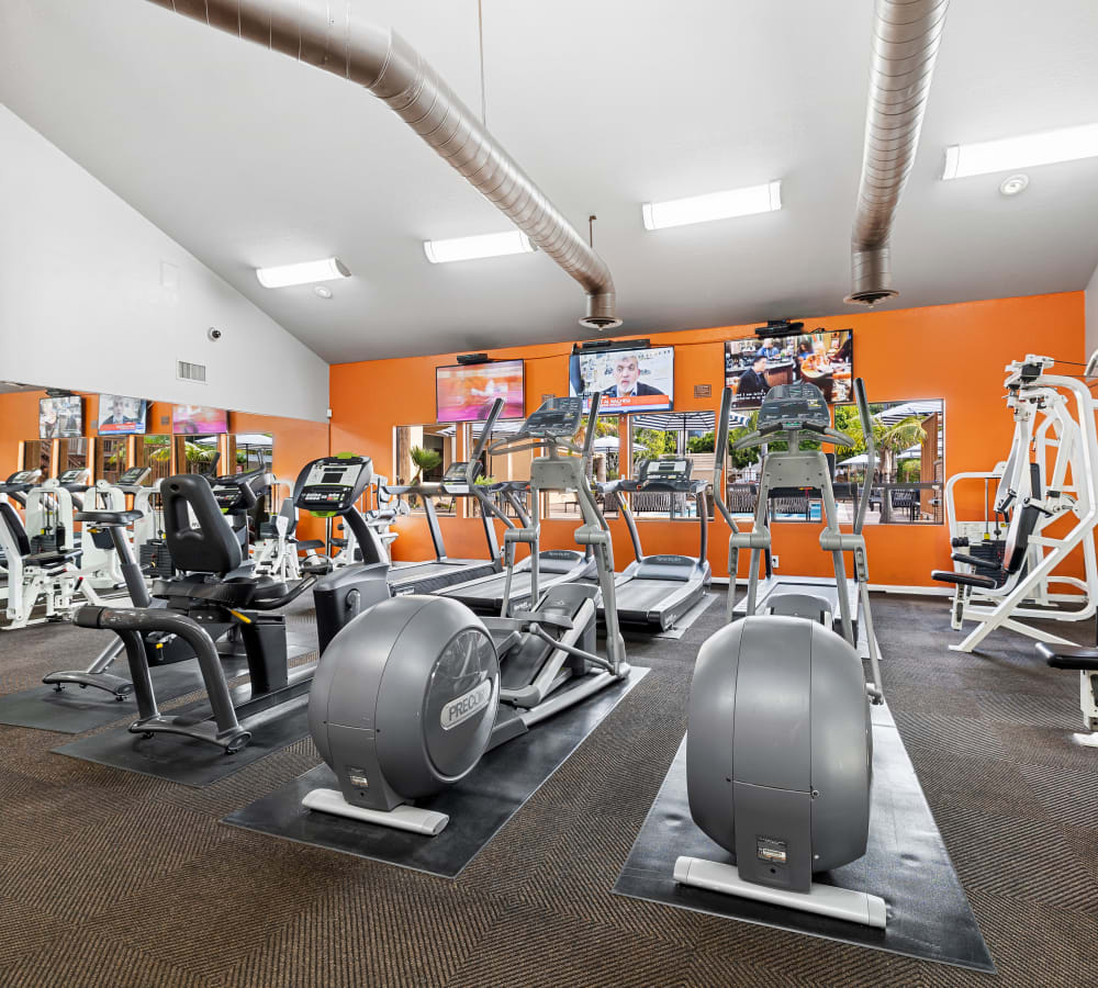 Ftiness center with cardio equipment at Allina La Jolla in San Diego, California