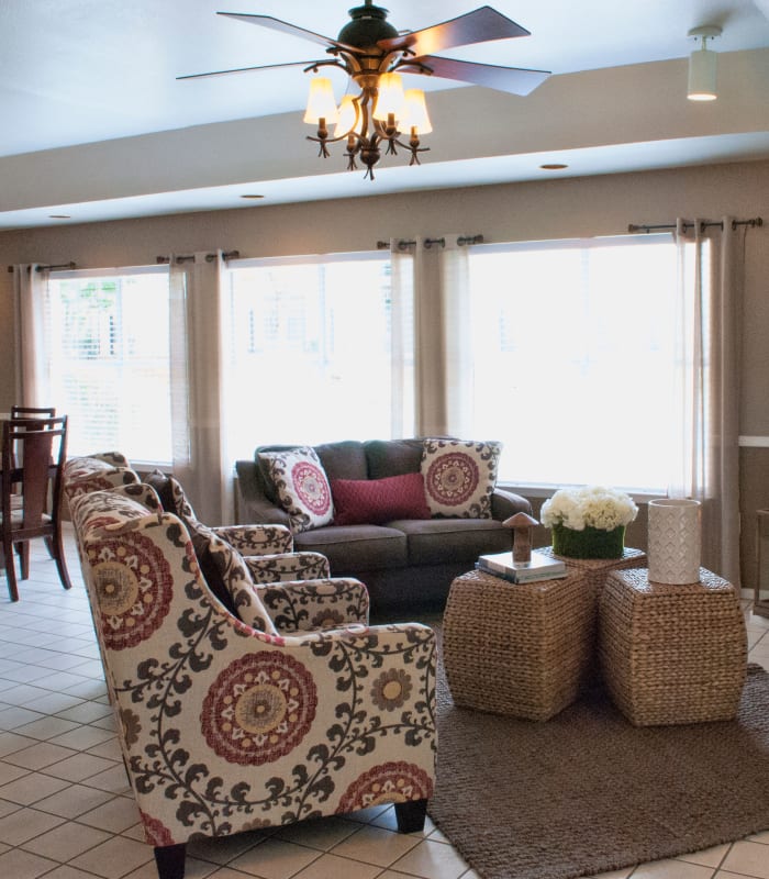 Living room at The Phoenix Apartments in El Paso, Texas