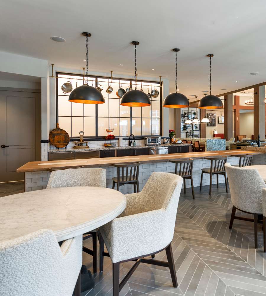 Cafe with serving bar at Canvas Valley Forge in King Of Prussia, Pennsylvania