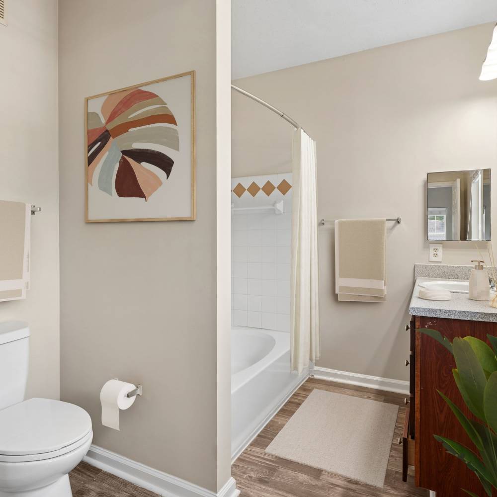 Bathroom at The Grove at Ben Hill apartments in Atlanta, GA