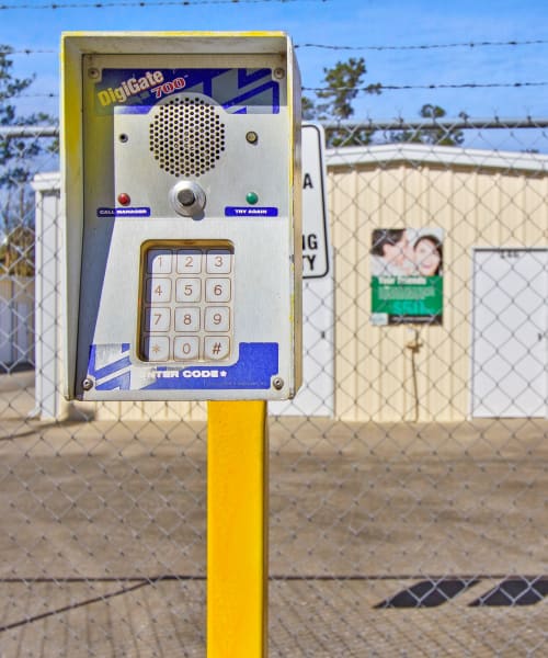 Electronic Security Gates with Keycode Entry at Global Self Storage in Summerville, South Carolina