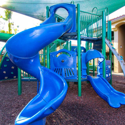 A playground for children at Bonita Bluffs in San Diego, California