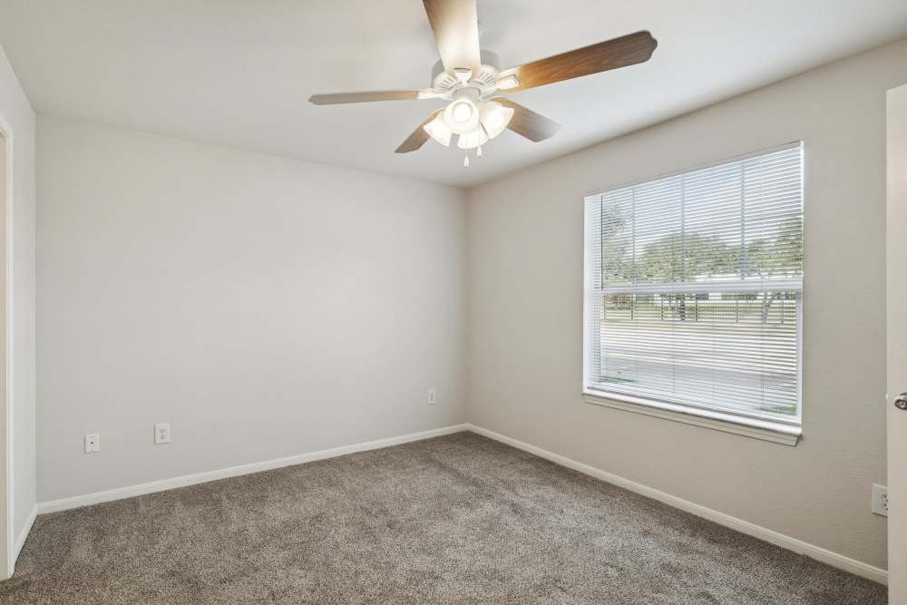 Bedroom of the apartment at Kimberly Pointe in Houston, Texas