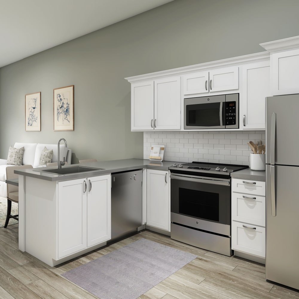 Kitchen with modern appliances at Anthology of Boynton Beach in Boynton Beach, Florida