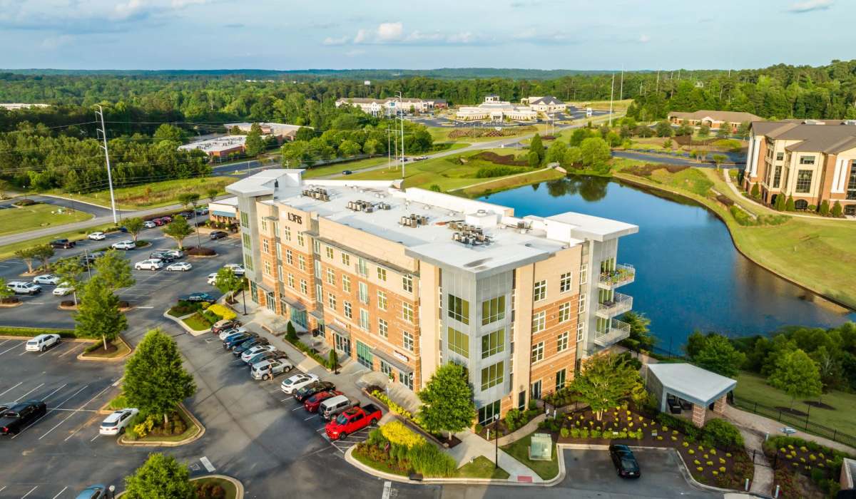 Rendering of residents swimming pool at Lofts At Bass in Macon, Georgia