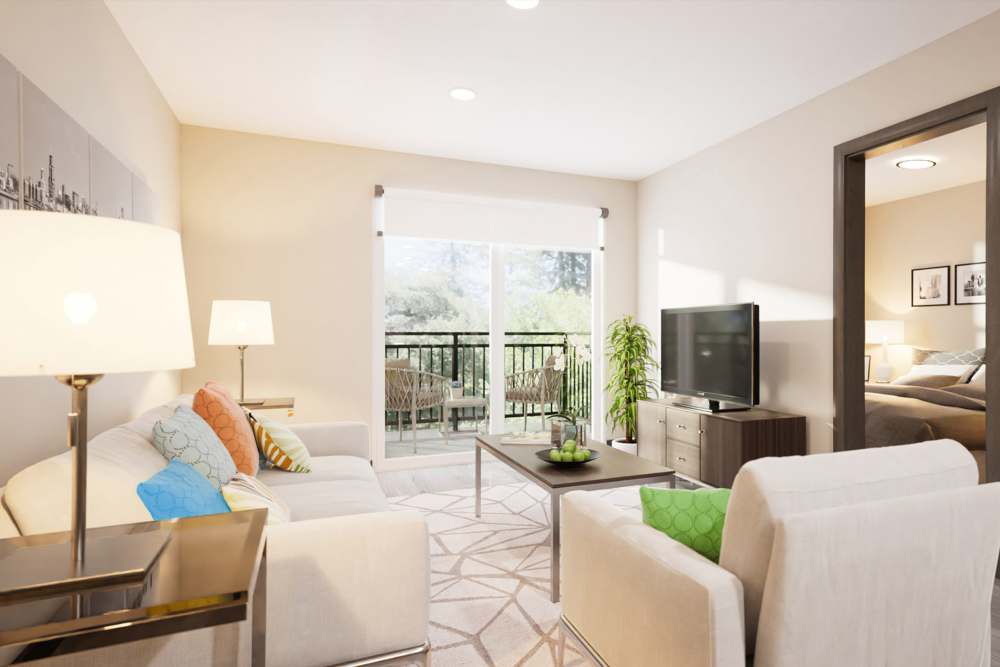 Living Room at East National Flats Milwaukee