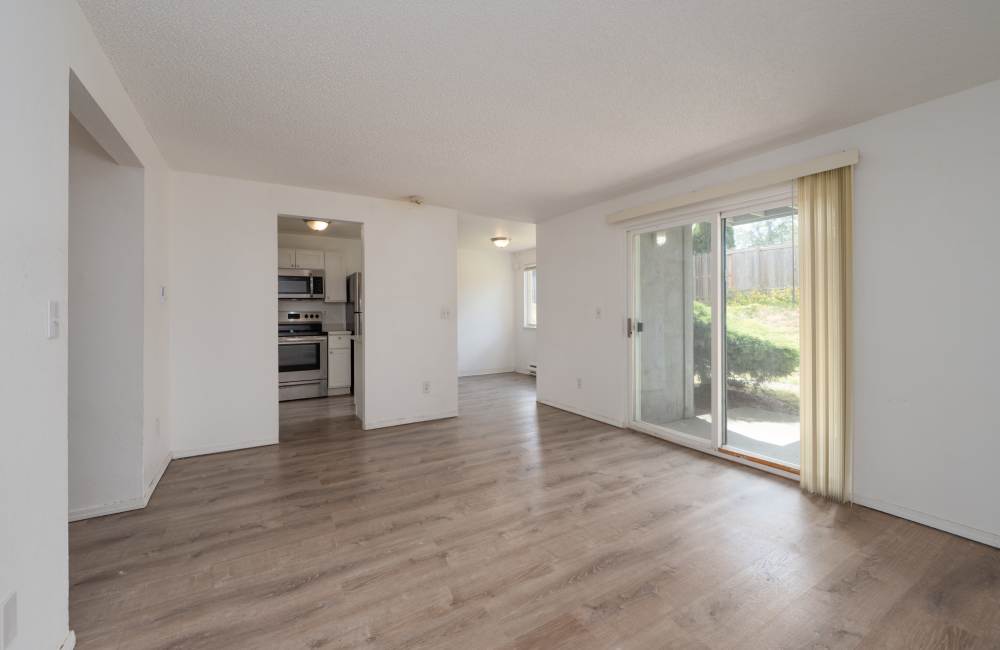 Spacious apartment living area at McKinley Crossing 