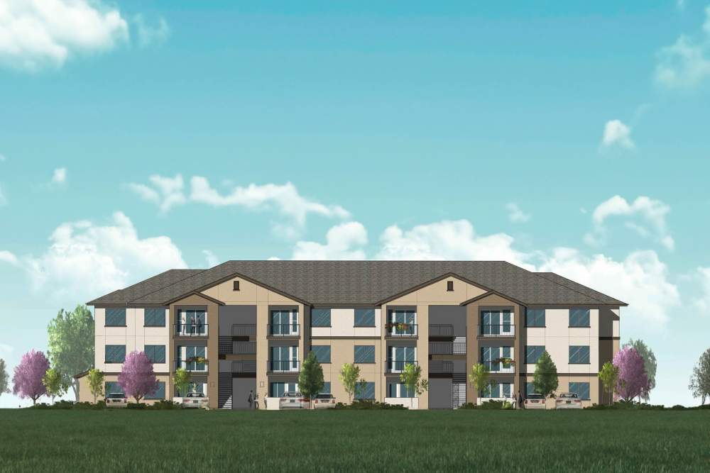 Building exterior long shot rendering  at Sage by Vintage in Reno, Nevada 