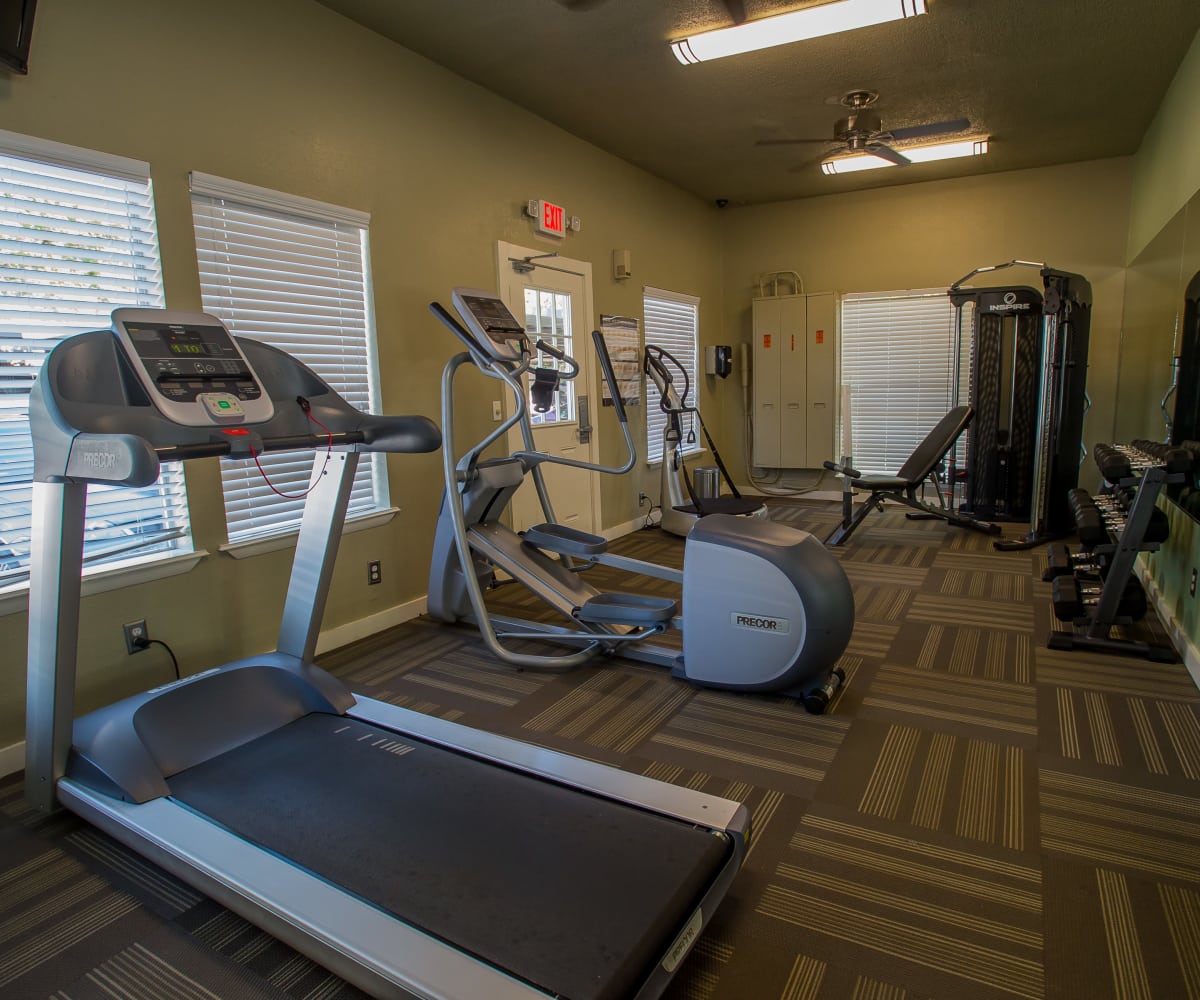 Private fitness center at Barcelona Apartments in Tulsa, Oklahoma