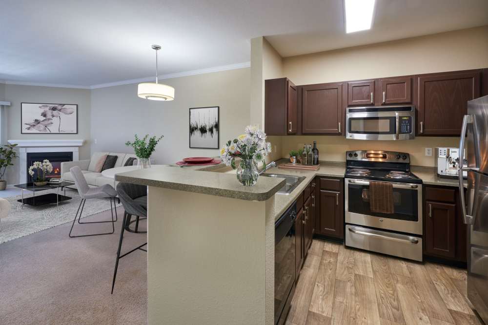 Kitchen at Skyecrest Apartments in Lakewood, Colorado