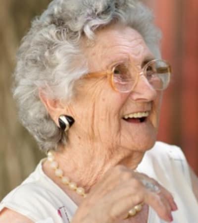 Happy senior resident at Mattison Crossing at Manalapan Avenue in Freehold