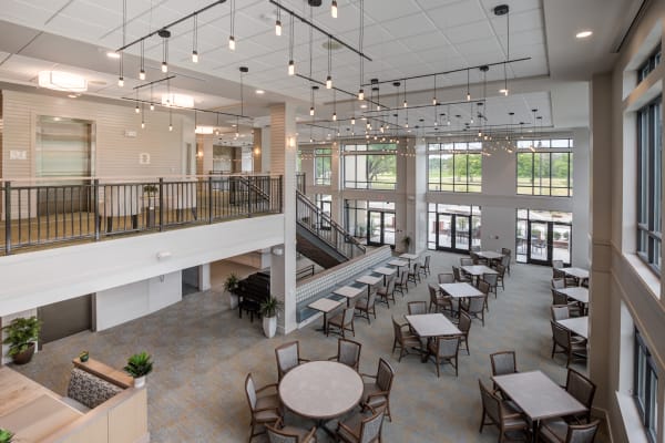 Large dining room at Merrill Gardens at Columbia in Columbia, South Carolina. 