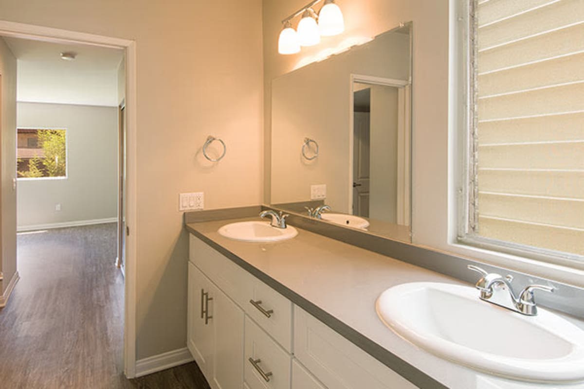 Bathroom with double sinks at The Retreat at Thousand Oaks, Thousand Oaks, California