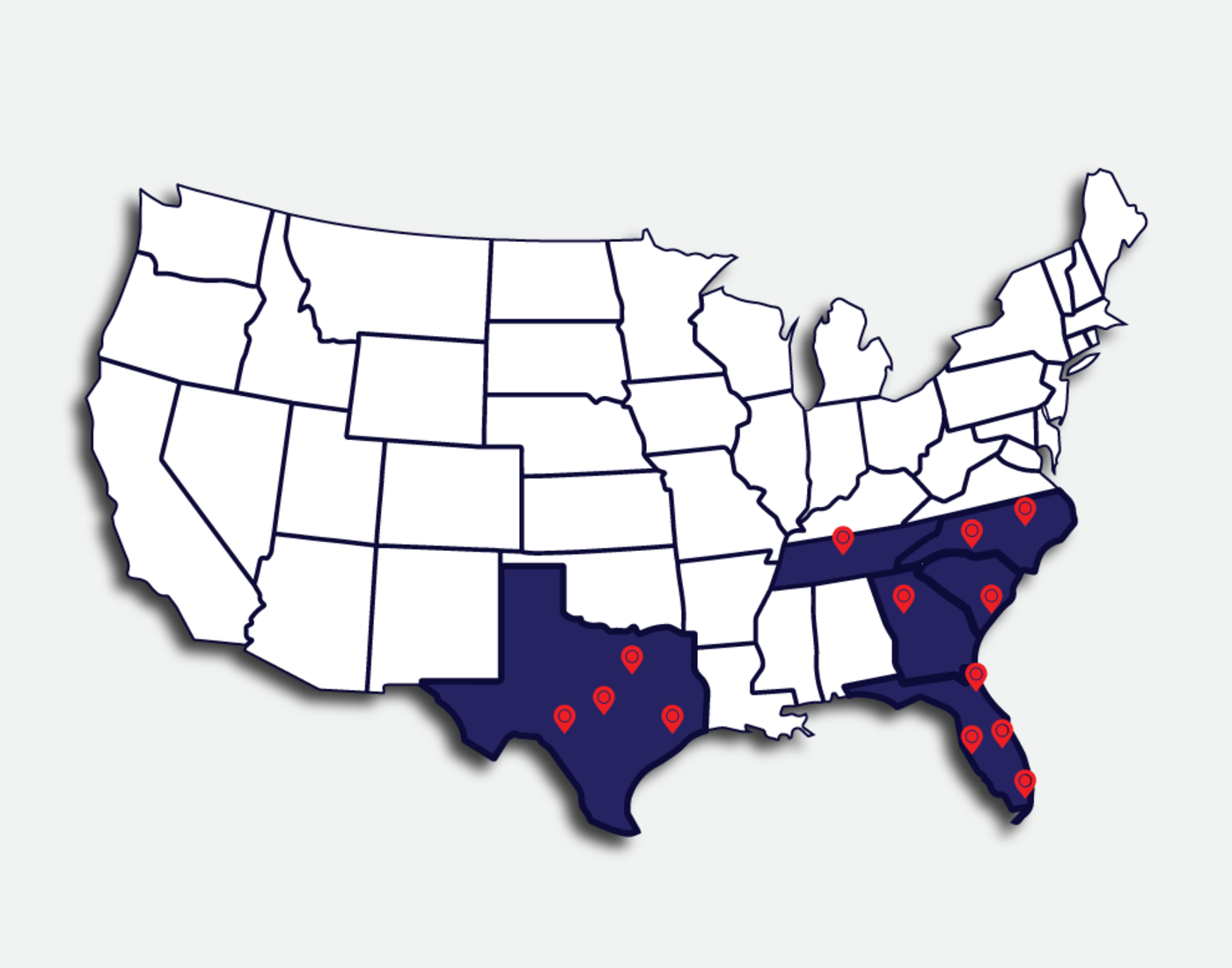 Map of our investor locations at American Landmark Apartments in Tampa, Florida