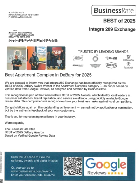 Business rate at Integra 289 Exchange in DeBary Florida