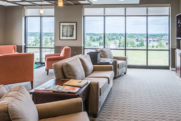 Cozy living area for residents at First & Main of Lewis Center in Lewis Center, Ohio