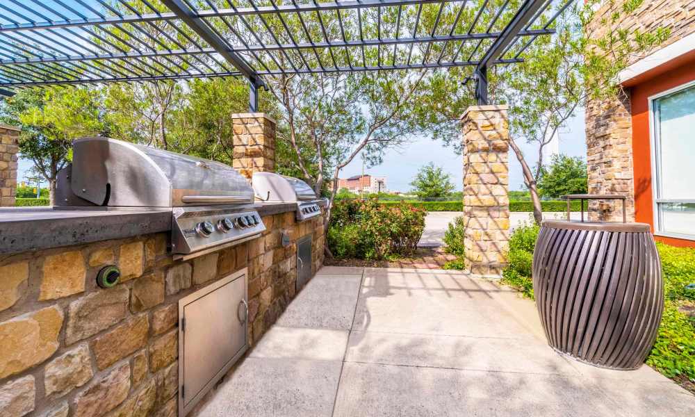 Outdoor BBQ station at Grapevine Station in Grapevine,Texas
