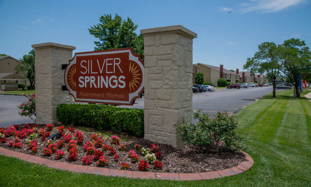 Sign at Silver Springs Apartments in Wichita, Kansas