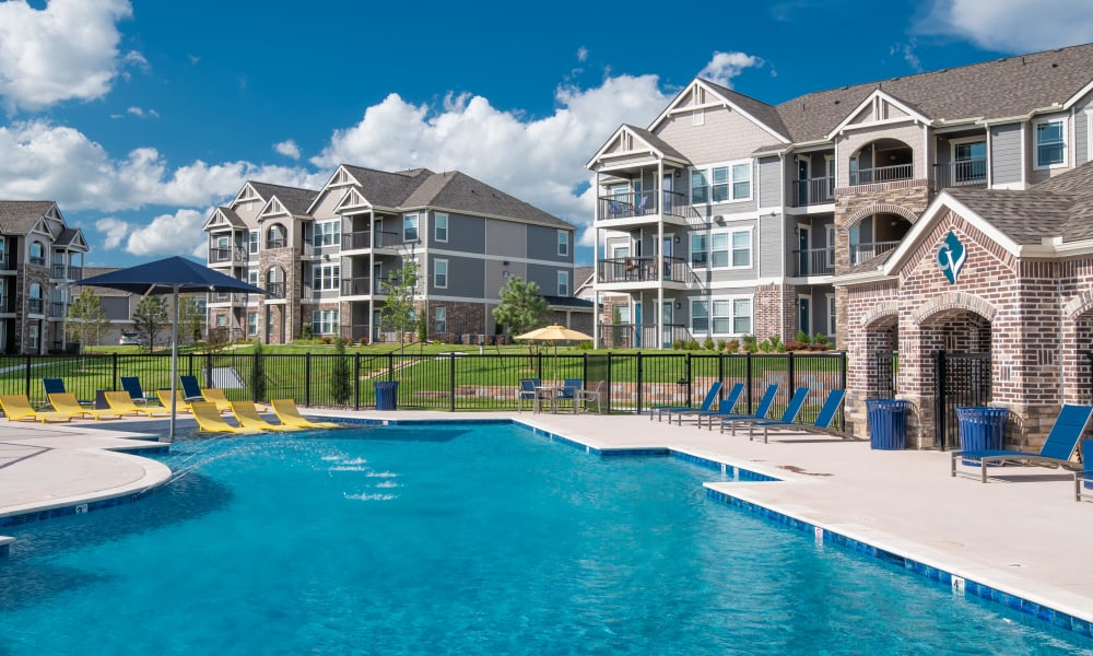 Beautiful pool at Cottages at Crestview in Wichita, Kansas