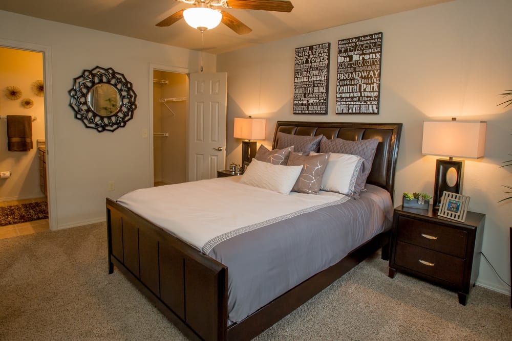 Master bedroom at Tuscana Bay Apartments in Corpus Christi, Texas