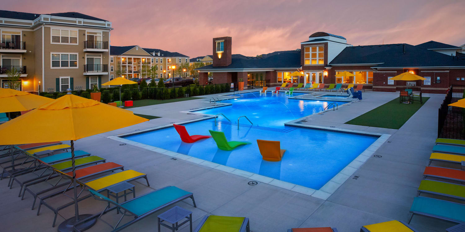 Resort-style swimming pool at Uptown in Canton in Canton, Michigan