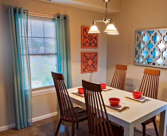 Bright dining area at Rochester Village Apartments at Park Place in Cranberry Township, Pennsylvania