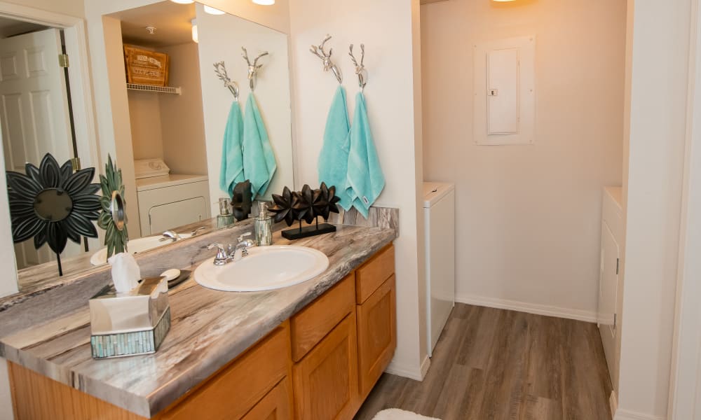 Bathroom at Crown Pointe Apartments in Oklahoma City, Oklahoma