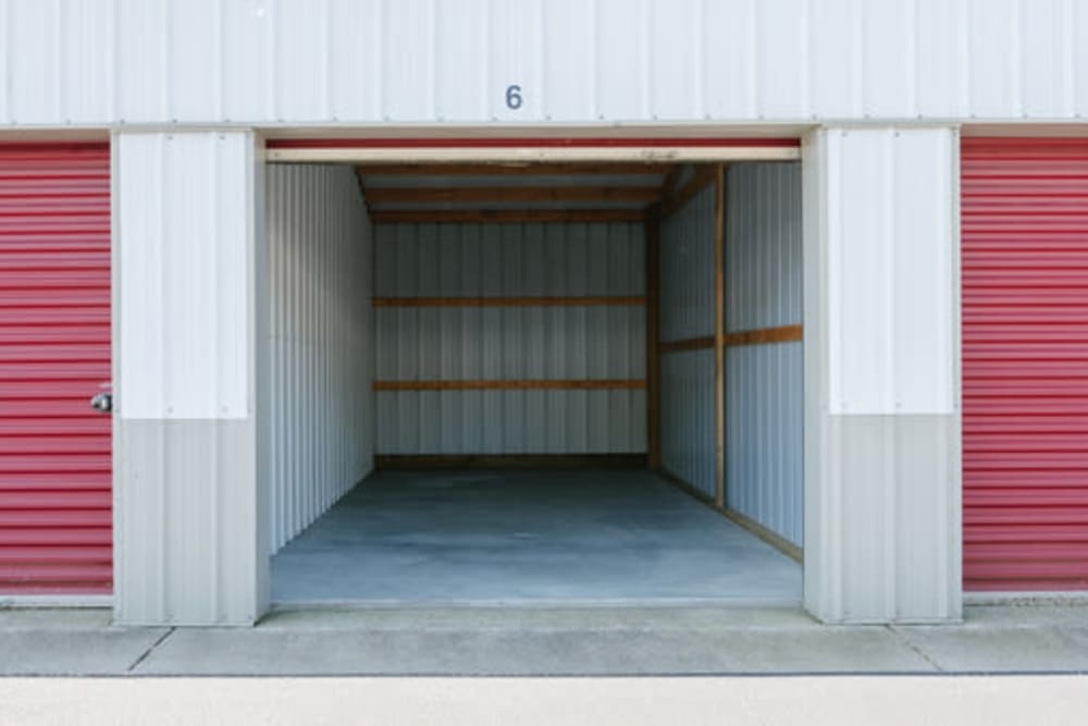 Roll-up doors on self storage units at StayLock Storage in Elkhart, Indiana