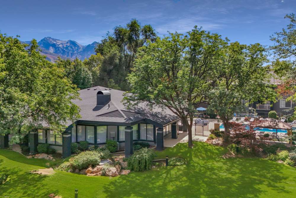 Beautiful view in the mountains behind Royal Farms Apartments in Salt Lake City, Utah
